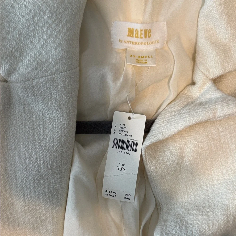 Maeve Anthropologie Women's Cream Cropped Jacket